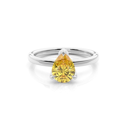 Hidden Halo Yellow Diamond Engagement Ring