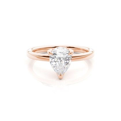 Pear Rose Gold Solitaire Diamond Rings