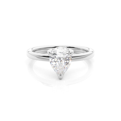 Pear Solitaire Diamond Rings