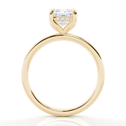 1.00 Carat Gelbgold Halo Verlobungsringe
