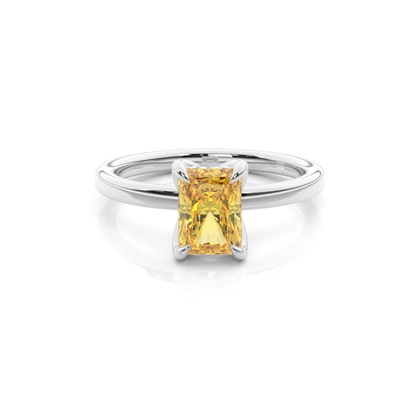 Hidden Halo Yellow Diamond Engagement Ring