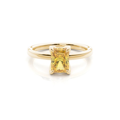 Hidden Halo Yellow Diamond Engagement Ring