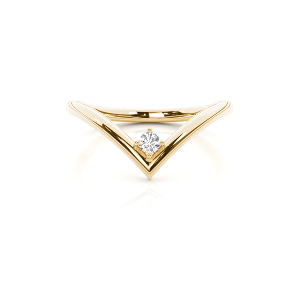 Solitaire wishbone everyday delicate ring