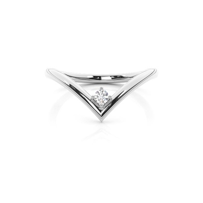 Solitaire wishbone everyday delicate ring