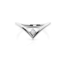Solitaire wishbone everyday delicate ring