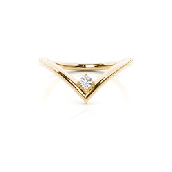 Solitaire wishbone everyday delicate ring