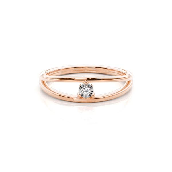 Dual shank illusion setting everyday ring