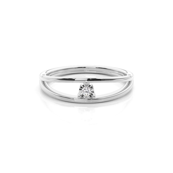 Dual shank illusion setting everyday ring