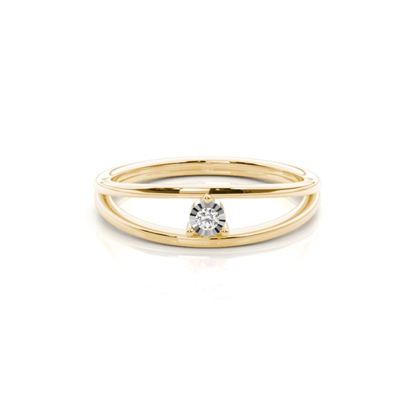 Dual shank illusion setting everyday ring