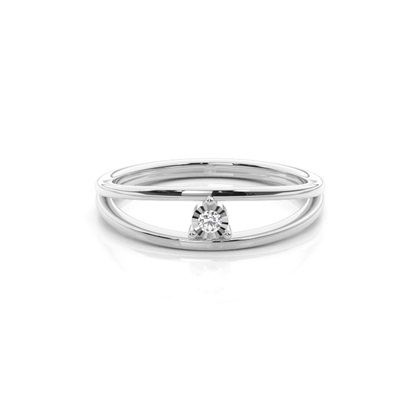 Dual shank illusion setting everyday ring