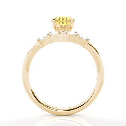 Kombinierter Ehering Gelber Diamantring