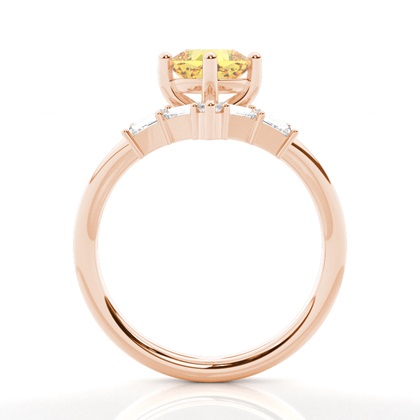 Kombinierter Ehering Gelber Diamantring