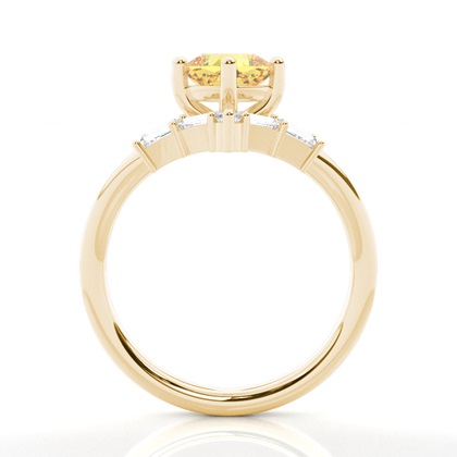 Kombinierter Ehering Gelber Diamantring