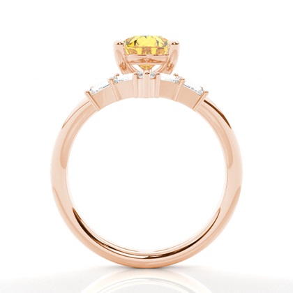 Kombinierter Ehering Gelber Diamantring