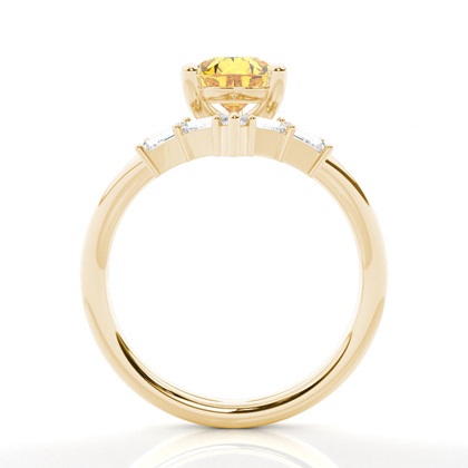 Kombinierter Ehering Gelber Diamantring