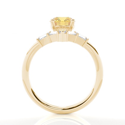 Combined Wedding Band Yellow Diamond Engagement Ring