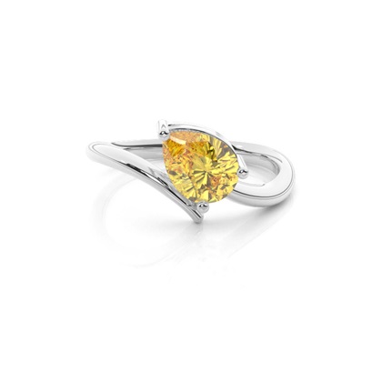 Horizontal East- West Yellow Diamond Engagement Ring