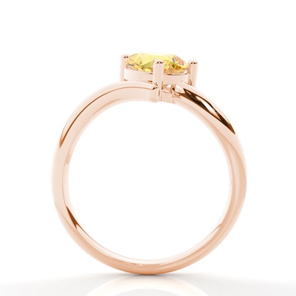 Horizontaler Ost-West Verlobungsring mit gelbem Diamant