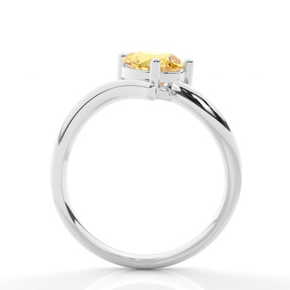 Horizontal East- West Yellow Diamond Engagement Ring