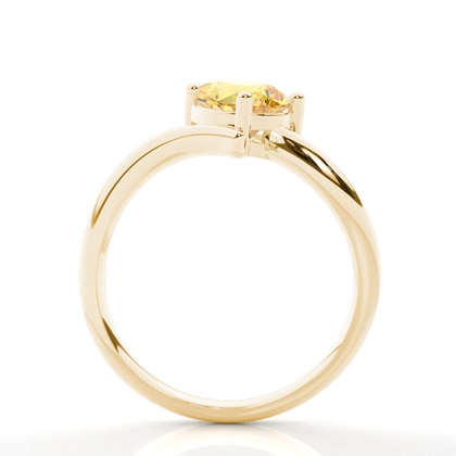 Horizontaler Ost-West Verlobungsring mit gelbem Diamant