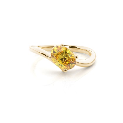 Horizontal East- West Yellow Diamond Engagement Ring