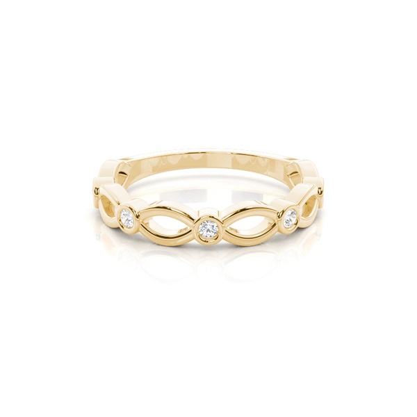 Round diamond bezel set everyday ring