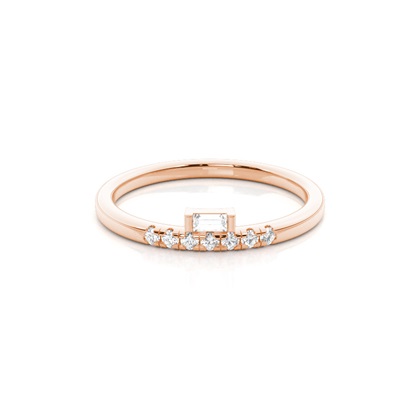 Baguette Rose Gold Everyday Diamond Rings
