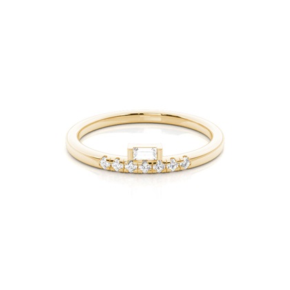 Baguette Yellow Gold Everyday Diamond Rings