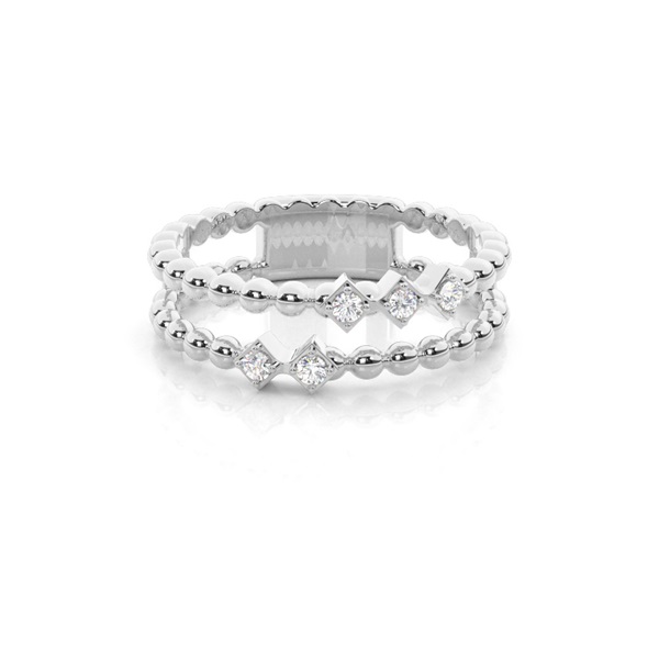 Diamond Dual bubble shank ring
