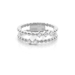 Diamond Dual bubble shank ring