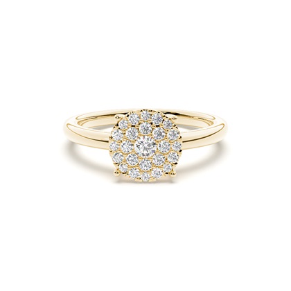 Yellow Gold Cluster Diamond Rings