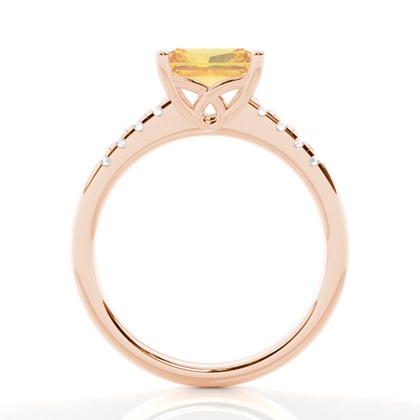 Horizontaler Ost-West Verlobungsring mit gelbem Diamant