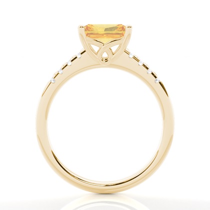 Horizontaler Ost-West Verlobungsring mit gelbem Diamant