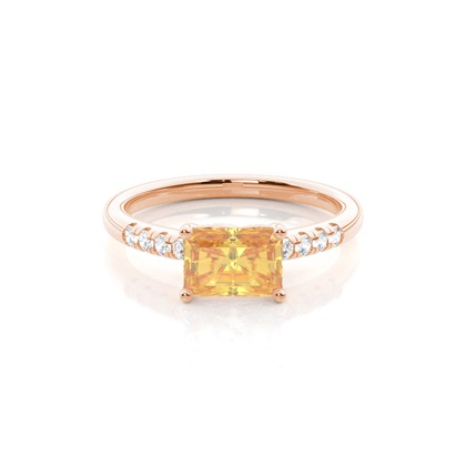 Horizontal East- West Yellow Diamond Ring