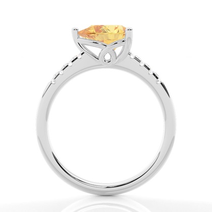 Horizontal East- West Yellow Diamond Engagement Ring