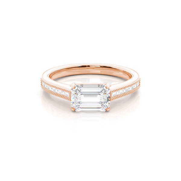 East-West Vintage look Diamond Engagement Rings