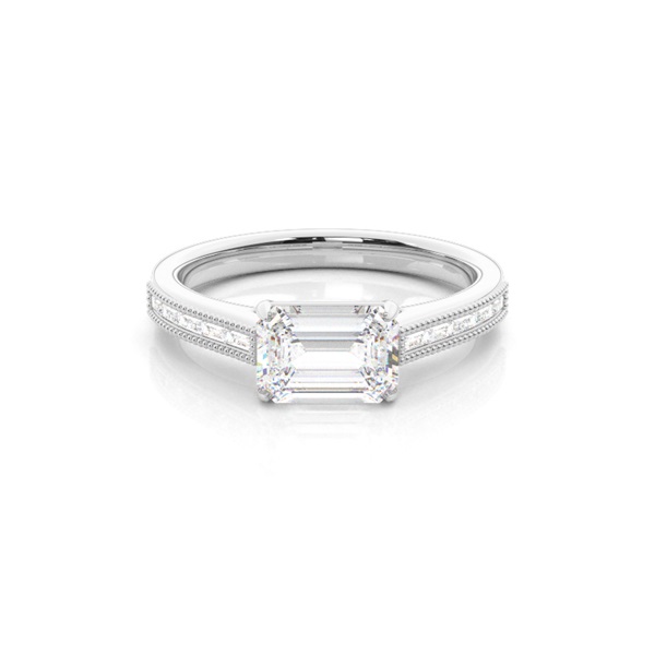 East-West Vintage look Diamond Engagement Rings