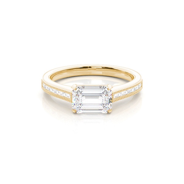 East-West Vintage look Diamond Engagement Rings