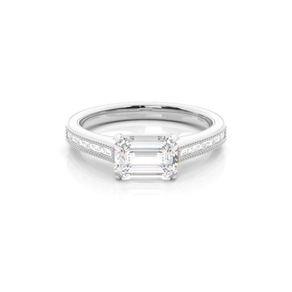 East-West Vintage look Diamond Engagement Rings