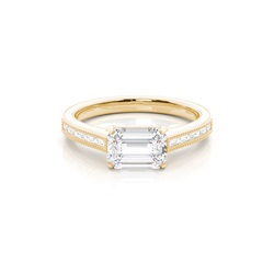 East-West Vintage look Diamond Engagement Rings