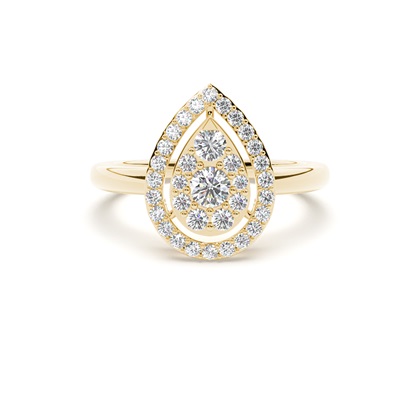 Yellow Gold Cluster Diamond Rings