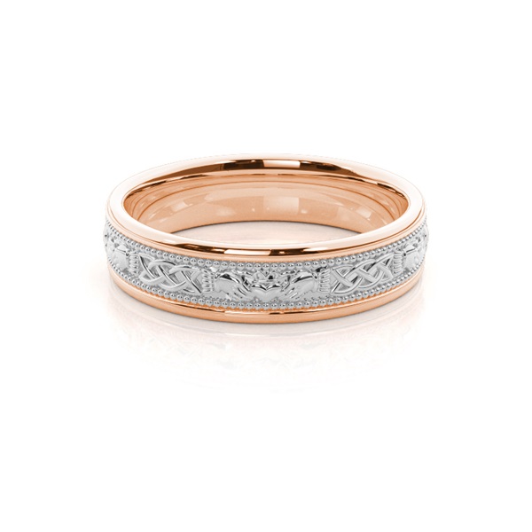 Men's Two Tone Claddagh Wedding Rings