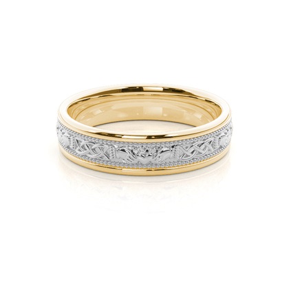 Men's Two Tone Claddagh Wedding Rings