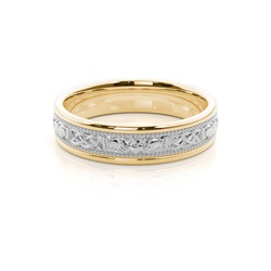 Claddagh Eheringe in Bi-Color für Männer
