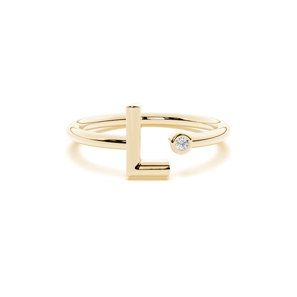 Initial Diamond Delicate Ring