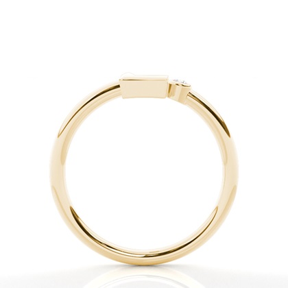 Yellow Gold Initial Rings Diamond
