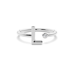 Initial Diamond Delicate Ring