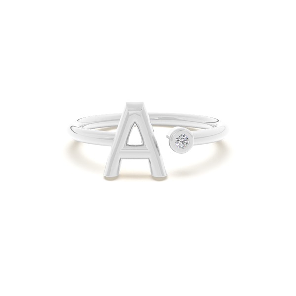 Initial Diamond Delicate Ring