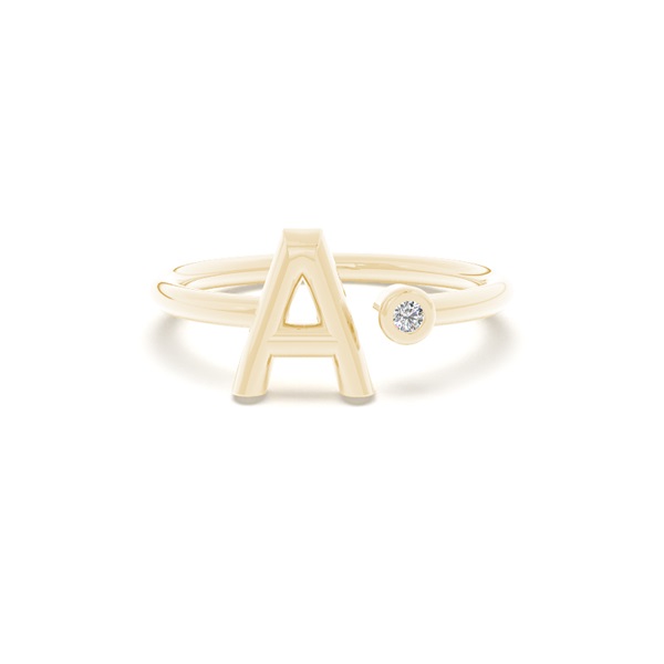 Initial Diamond Delicate Ring