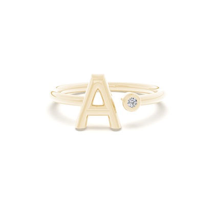 Initial Diamond Delicate Ring